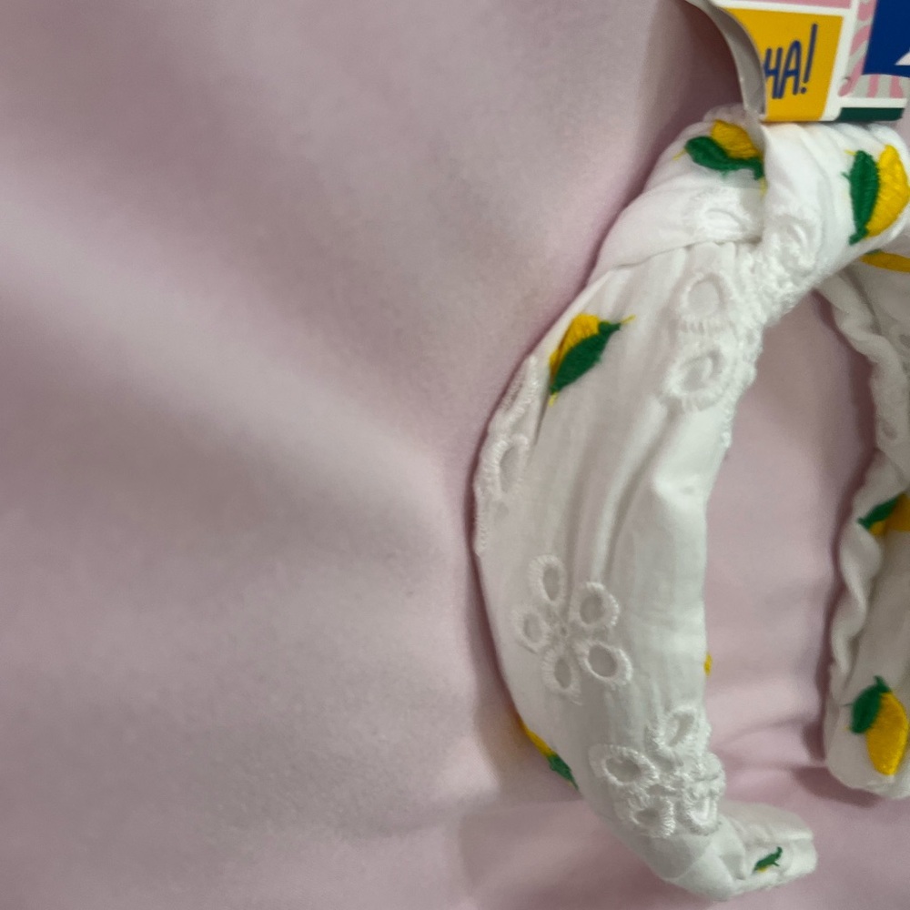 NWT ⚜️🍋⚜️ Piper K Gorgeous Satin Lemon Print Headband - Picture 9 of 11